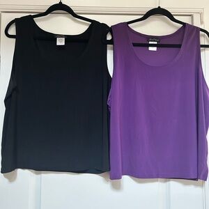 NWOT Slinky Brand 2 Item Combo Stretch Tank Tops Sz P1X Women Travel Camisole